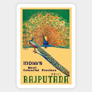 Rajputana India Vintage Travel Poster Sticker